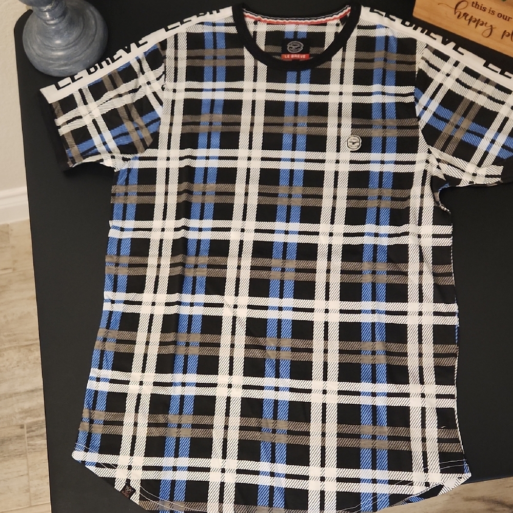 Le Brave Plaid Short-Sleeve Crew Neck T-Shirt